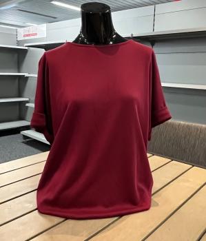 Damen Sweatshirt, bordeaux und creme